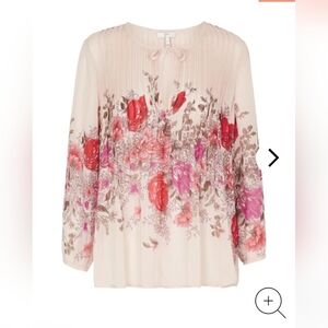 Joie Floral Blouse in Cream and Red